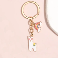 Wholesale Enamel Keychain Key holder Car Metal Design Key Chain Cute Anime Keyring Custom Logo Cartoon Keychain