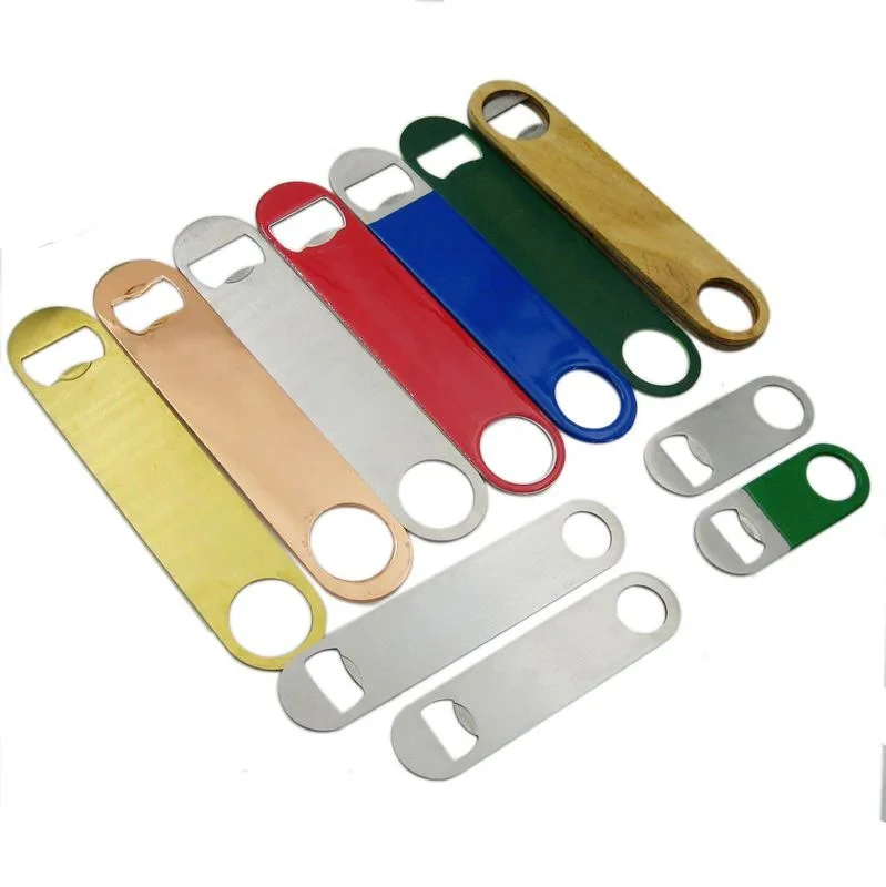 Promotion Stainless Steel Bottle Opener Souvenir Wood Bottle Opener Sublimation Logo Custom Bottle Opener Blanks