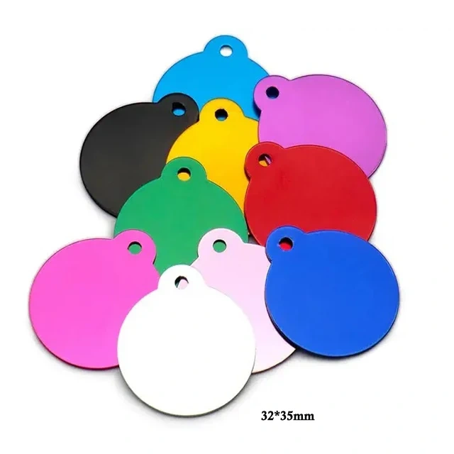 CustomPet Dog Cat Tag Id Aluminum Phone Telephone Supplies Alloy Round Shape Charm Keyrings Label Plate Keychain