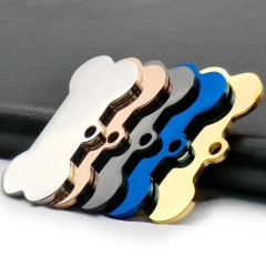 Personalized Cat Dog ID Tag Stainless Steel Dog Collar Bone Pet Charm Pet Name Pendant Bone Necklace Collar Puppy Pate Key Chain