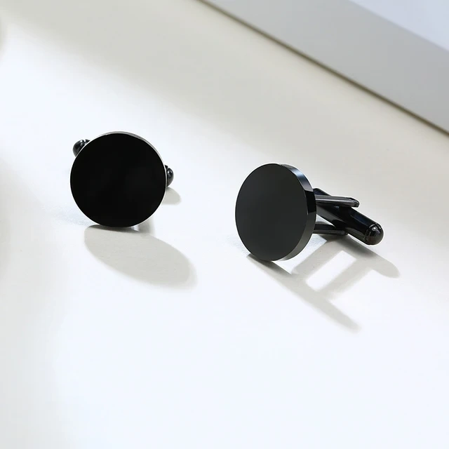 Wholesale Custom Logo Cufflinks Stainless Steel Round Cufflink With Mirror Polish DIY Jewelry Making Luxury Men Cufflinks