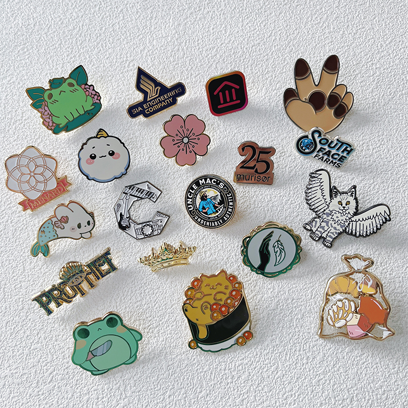 China Factory No Minimum Custom Lapel Pin Metal Badge Glitter Gold Printed Logo Cartoon Anime Hard Enamel Pin Custom Soft Pin