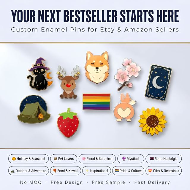 Custom Pins for Etsy & Amazon Sellers