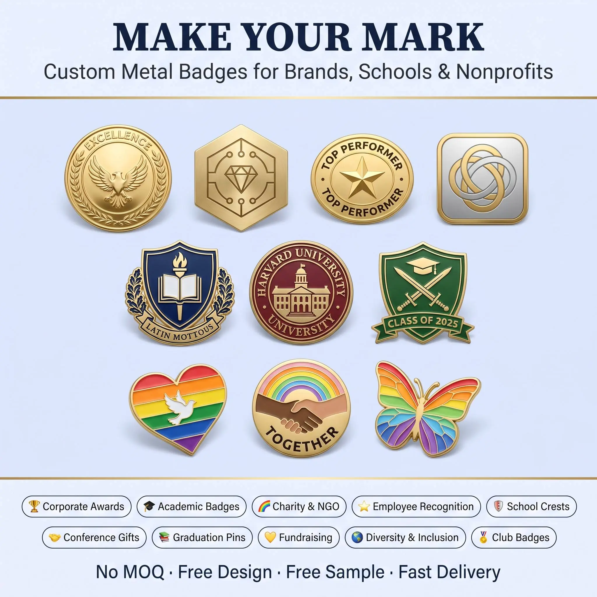 Custom Institutional Pins