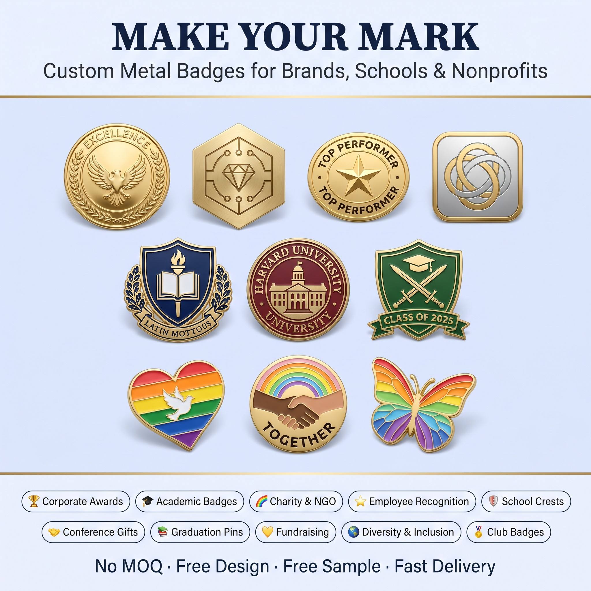 Custom Institutional Pins