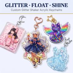 Custom Glitter Shaker Keychains — Your Art, Floating in a Storm of Sparkle