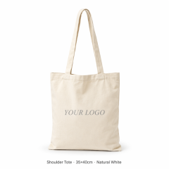Canvas Shoulder Tote Bag Custom Logo | No MOQ | Eco-Friendly Long Handle Cotton Bag
