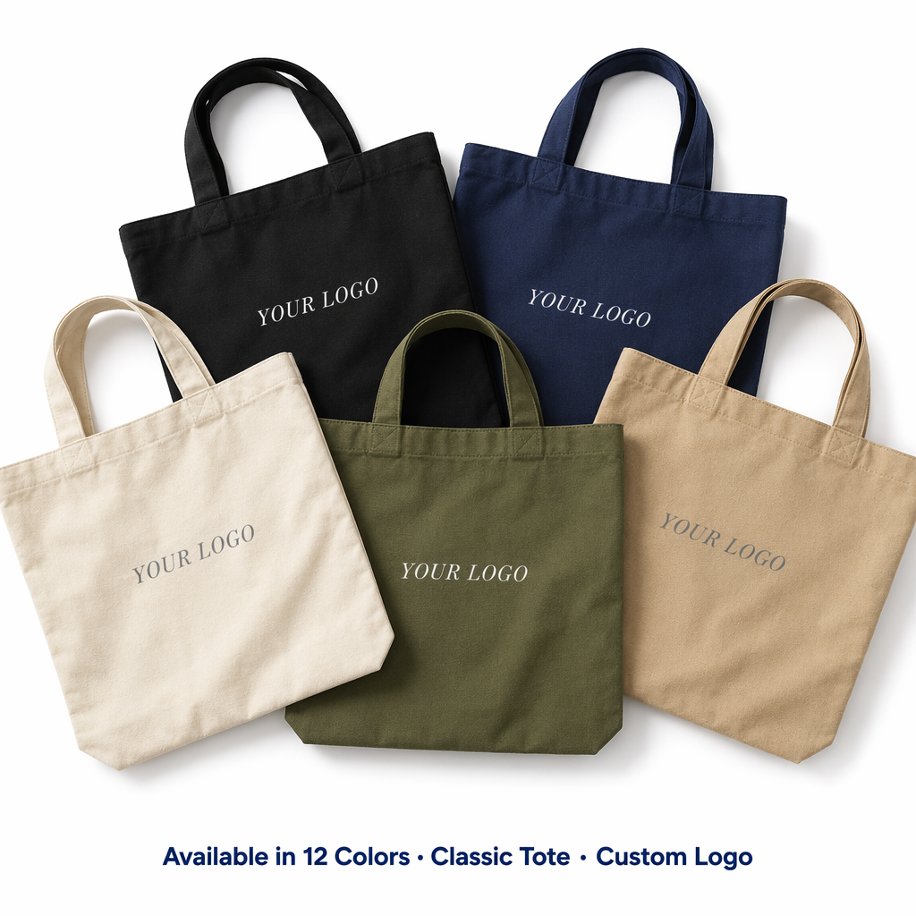 Canvas Tote Bag Custom Logo| No MOQ | Eco-Friendly Cotton Shopper Bag