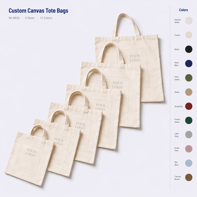 Canvas Tote Bag Custom Logo| No MOQ | Eco-Friendly Cotton Shopper Bag