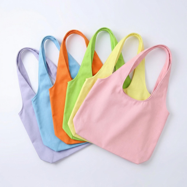 Custom Logo Pastel Canvas Shoulder Bag | Macaron Color | No MOQ | 12+ Colors