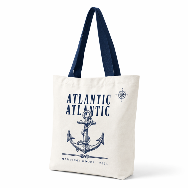 Custom Logo White Canvas Shoulder Tote Bag | Contrast Color Strap | No MOQ | 4 Strap Colors