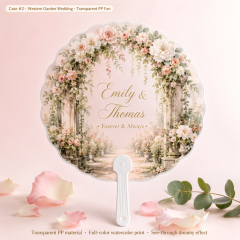 Custom Wedding Hand Fans — Personalized Folding Fans & PP Round Fans