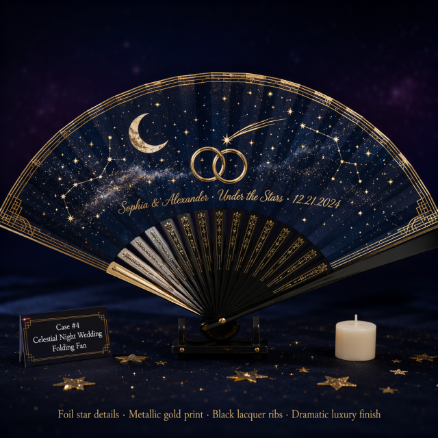 Custom Wedding Hand Fans — Personalized Folding Fans & PP Round Fans