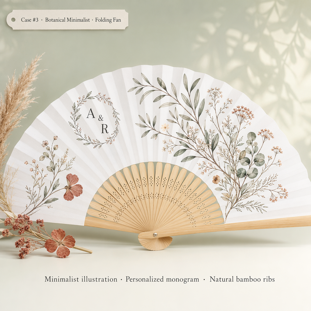 Custom Wedding Hand Fans — Personalized Folding Fans & PP Round Fans