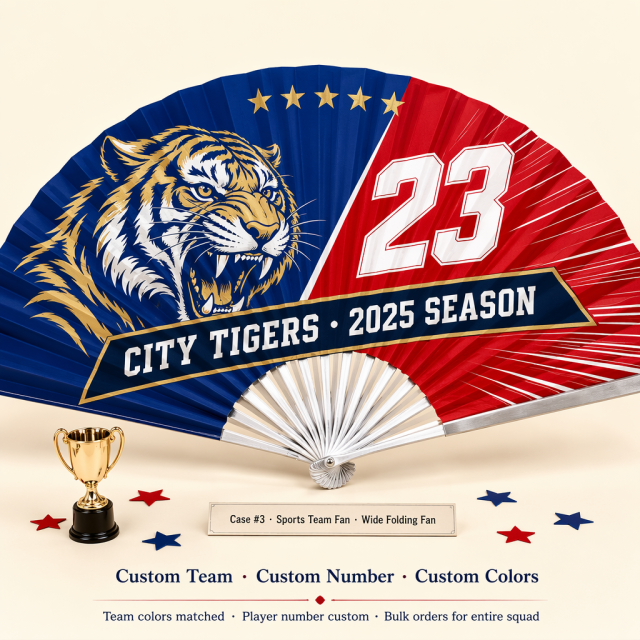 Custom Cheering Fans — Personalized PP Round Fans & Folding Fans for Events
