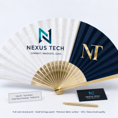 Custom Corporate Fans — Branded Folding Fans & PP Round Fans for Business