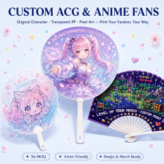 Custom ACG & Anime Hand Fans — Personalized PP Fans & Folding Fans for Fandom