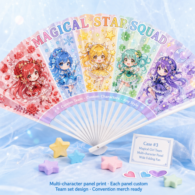 Custom ACG & Anime Hand Fans — Personalized PP Fans & Folding Fans for Fandom