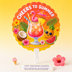 Custom Summer Hand Fans — Tropical, Ocean & Ice Cream Seasonal Fans