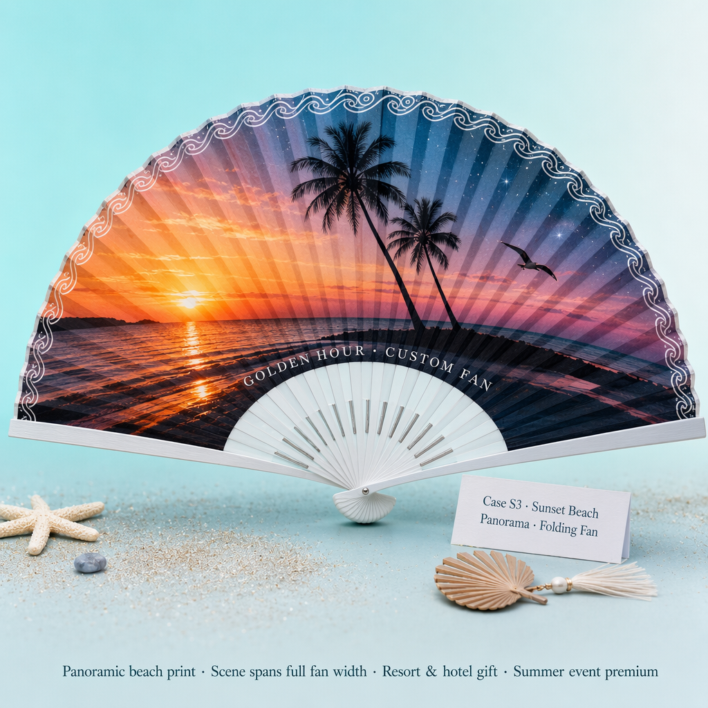 Custom Summer Hand Fans — Tropical, Ocean & Ice Cream Seasonal Fans