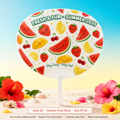 Custom Summer Hand Fans — Tropical, Ocean & Ice Cream Seasonal Fans