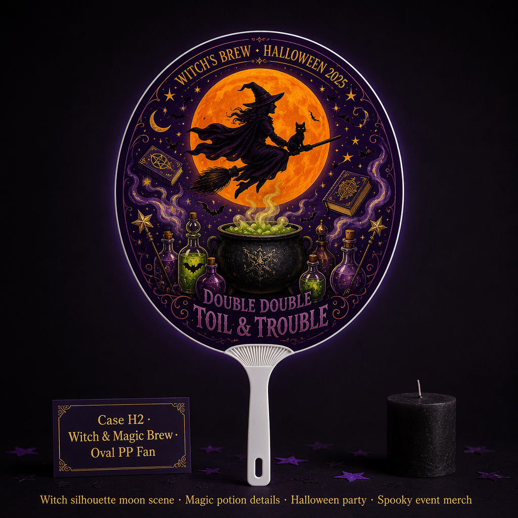Custom Halloween Hand Fans — Transparent Ghost, Pumpkin & Gothic Spooky Fans