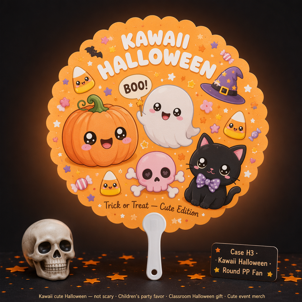 Custom Halloween Hand Fans — Transparent Ghost, Pumpkin & Gothic Spooky Fans