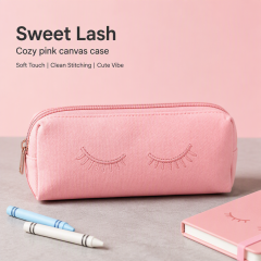 Custom Cotton Kawaii Canvas Pencil Bag Zipper Pencil Pouch With Custom Logo School Bag With Pencil Case& Bags