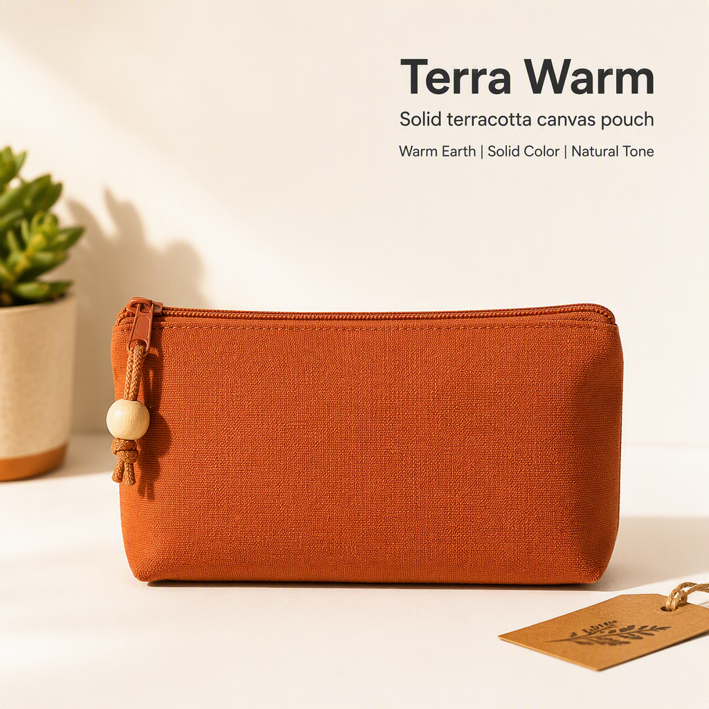 Personalized Canvas Pencil Case & Makeup Bag | Custom Logo | No Minimum | Bulk Available