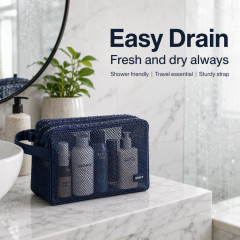 Custom Mesh Beach Bag Shoulder Handbag For Women Portable Bathing Swimming Storage Bag With Logo