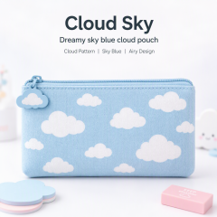 Wholesale Pencil Case Custom PU Leather New Black Pencil Bag Standing Cute Pencil Case For Girls School