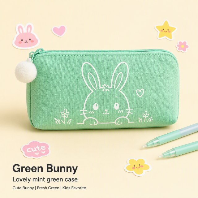 Custom Cotton Kawaii Canvas Pencil Bag Zipper Pencil Pouch With Custom Logo School Bag With Pencil Case& Bags