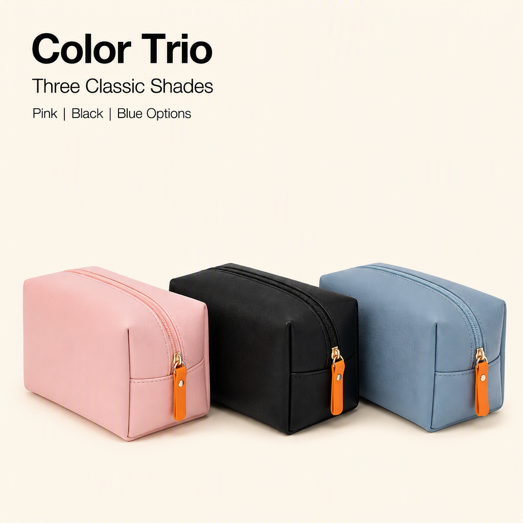 Wholesale Cute Make up Leather Makeup Bag Luxury Travel Cosmetic Bag Custom Logo Travel Electronic Accessories Organizer Pouch