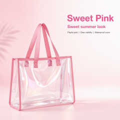 Custom Mesh Beach Bag Shoulder Handbag For Women Portable Bathing Swimming Storage Bag With Logo