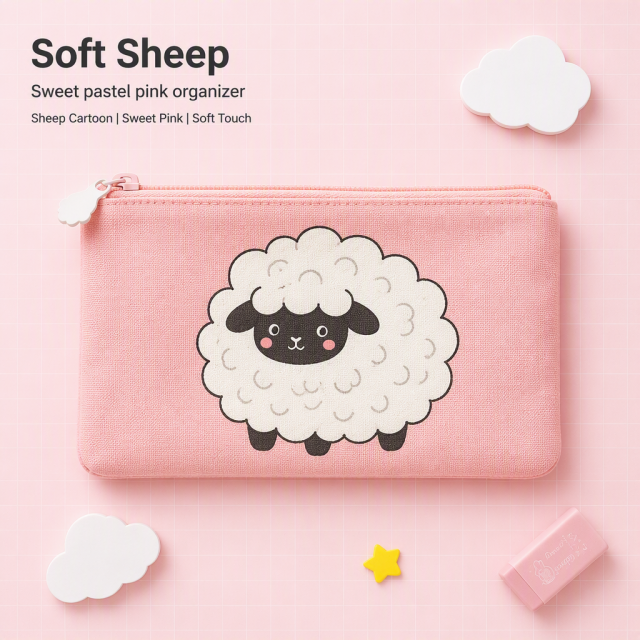 Custom Cotton Kawaii Canvas Pencil Bag Zipper Pencil Pouch With Custom Logo School Bag With Pencil Case& Bags