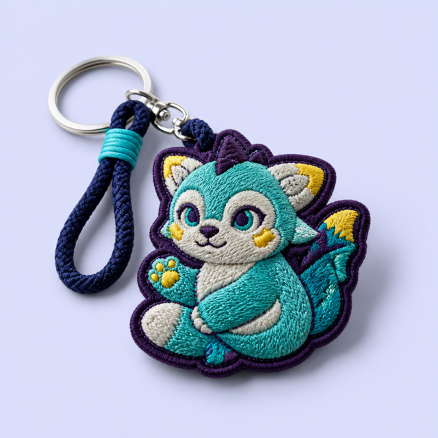Special Shape 3D Embroidery Keychain
