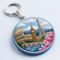 Travel Souvenir Embroidered Keychain