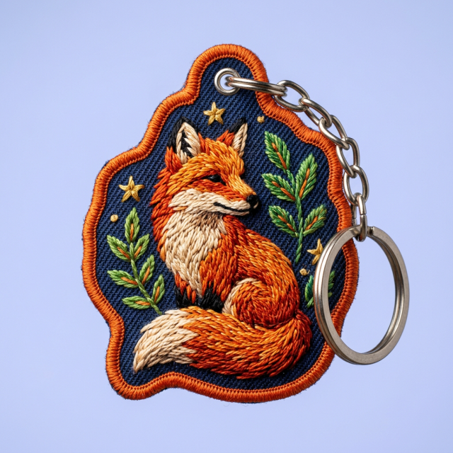 Special Shape 3D Embroidery Keychain