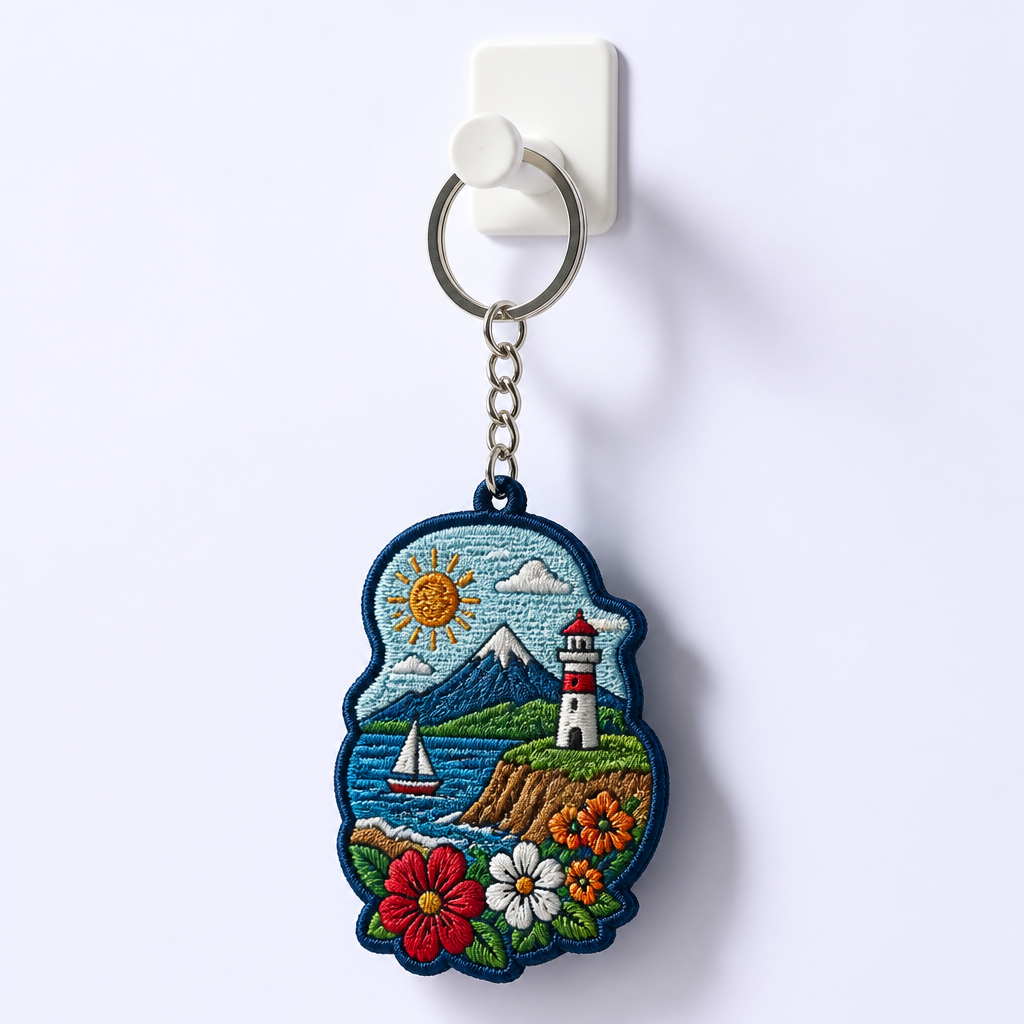 Travel Souvenir Embroidered Keychain