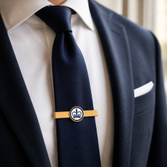 Custom Hard Enamel Tie Clip with Logo | Gold Plated Metal Tie Bar for Men Business Suit Wedding Groomsmen Gift