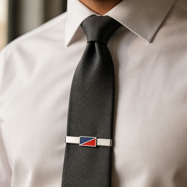 Custom Soft Enamel Tie Clip with Logo | Silver Plated Metal Tie Bar for Men Business Suit Wedding Groomsmen Gift