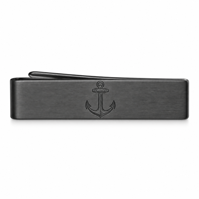 Custom Laser Engraved Tie Clip with Logo | Gunmetal Metal Tie Bar for Men Business Suit Wedding Groomsmen Gift