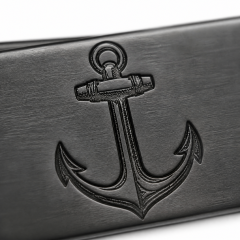 Custom Laser Engraved Tie Clip with Logo | Gunmetal Metal Tie Bar for Men Business Suit Wedding Groomsmen Gift