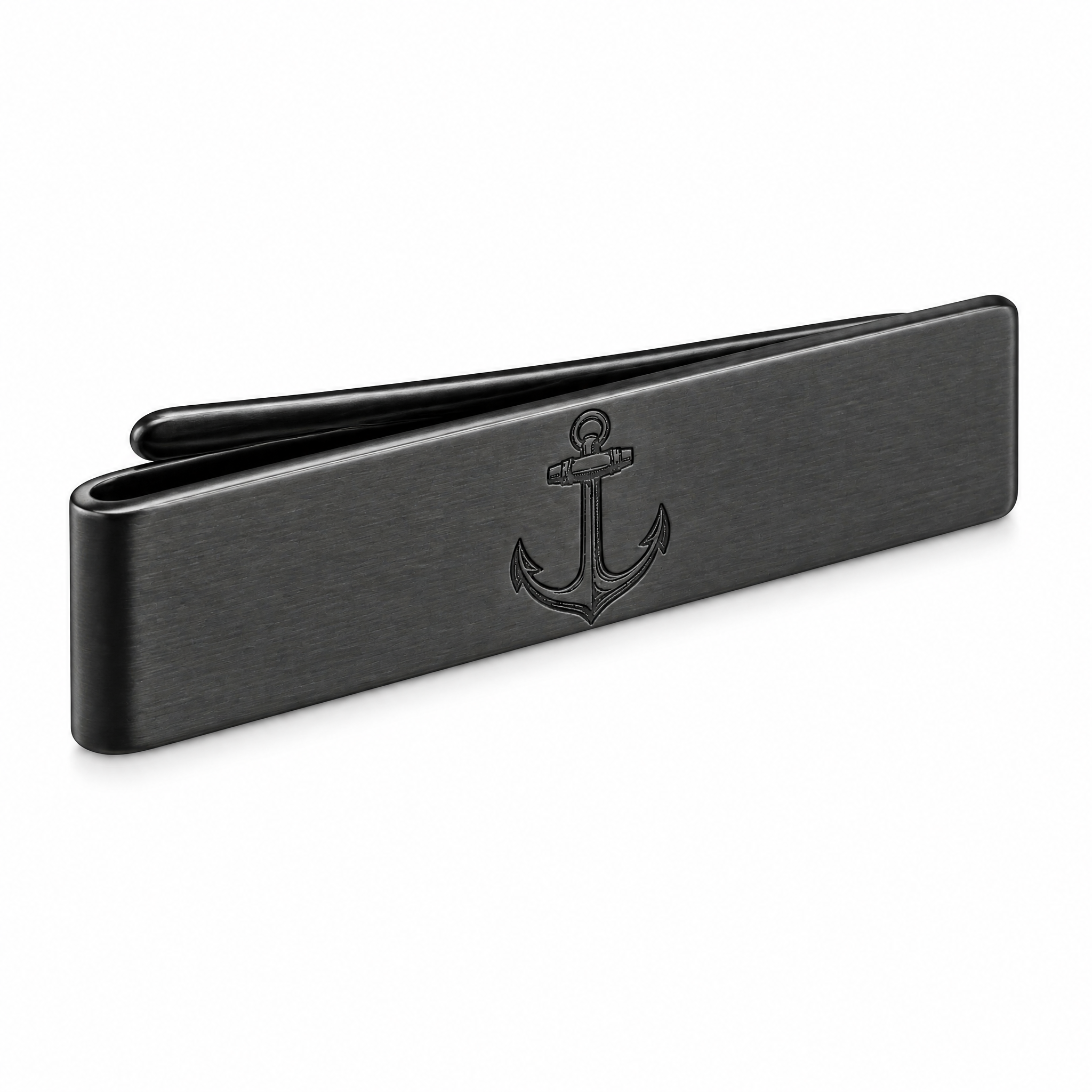 Custom Laser Engraved Tie Clip with Logo | Gunmetal Metal Tie Bar for Men Business Suit Wedding Groomsmen Gift
