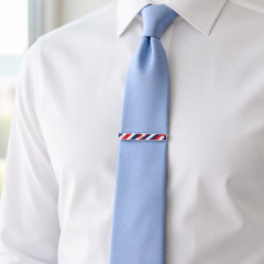 Custom Silk Screen Printed Tie Clip with Logo | Silver Metal Tie Bar for Men Business Suit Wedding Groomsmen Gift