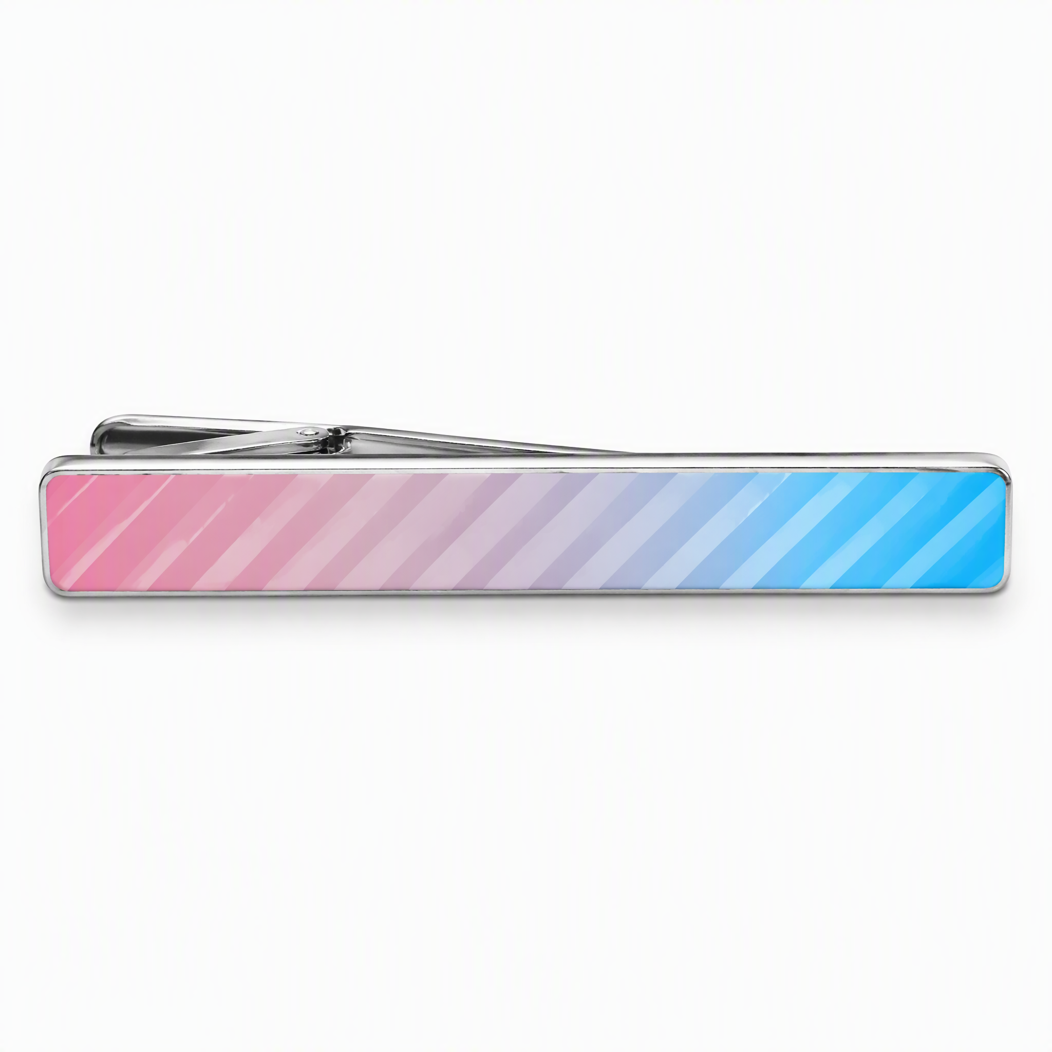 Custom UV Printed Tie Clip with Logo | Silver Metal Tie Bar for Men Business Suit Wedding Groomsmen Gift