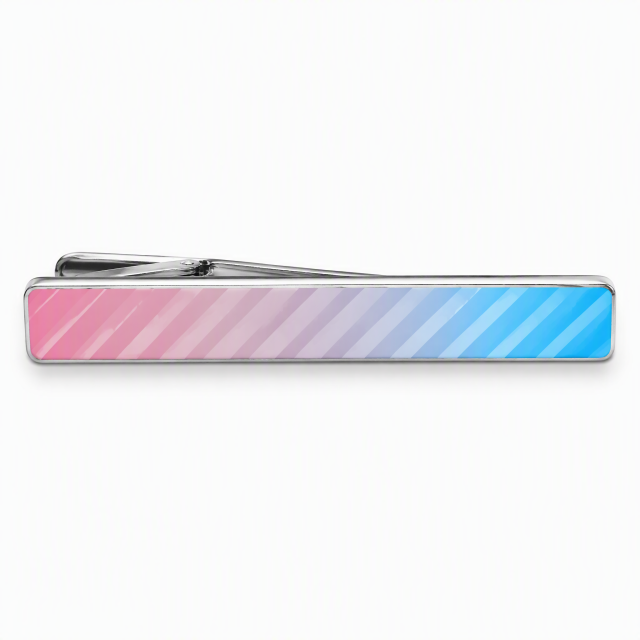 Custom UV Printed Tie Clip with Logo | Silver Metal Tie Bar for Men Business Suit Wedding Groomsmen Gift