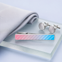 Custom UV Printed Tie Clip with Logo | Silver Metal Tie Bar for Men Business Suit Wedding Groomsmen Gift