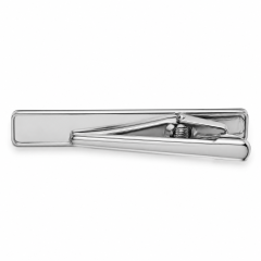 Custom UV Printed Tie Clip with Logo | Silver Metal Tie Bar for Men Business Suit Wedding Groomsmen Gift