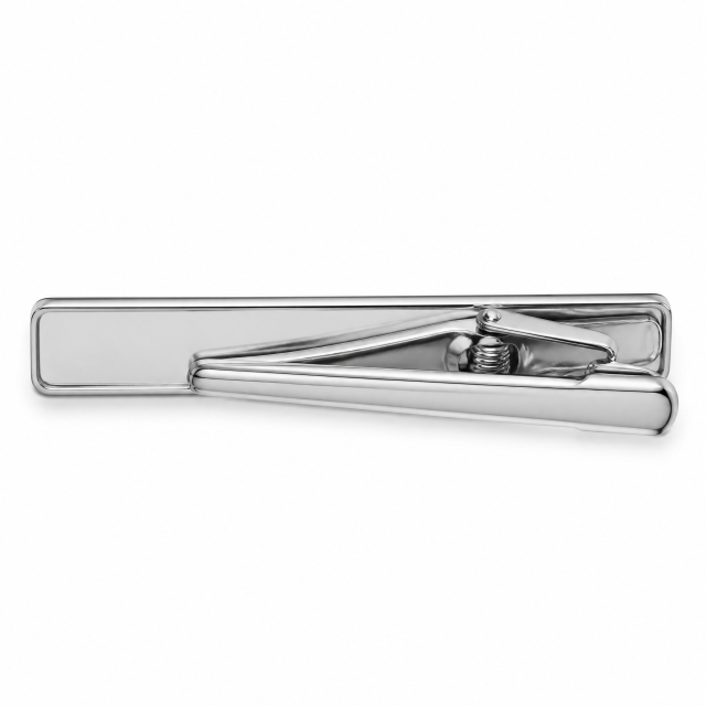 Custom UV Printed Tie Clip with Logo | Silver Metal Tie Bar for Men Business Suit Wedding Groomsmen Gift